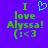 Pixelated green text on purple background reads "I love Alyssa! ( :<3" with a cyan heart symbol above the text in the left view, absent in the right view.