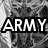 Black-and-white pixelated image with bold text reading ARMY OF ARKNE over a textured background, partially obscured by gray overlay.