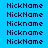pixelated 'NickName' text icons on a blue background with alternating dark and light blue highlights