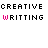 Pixelated text and star symbols in black, orange, pink, and white on a white background with partial gray overlay.