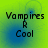Four identical display 'Vampires R Cool' text over a green-to-blue gradient background with subtle circular patterns