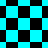 A static image of a black and cyan checkered pattern with diamond-shaped sections in the lower portion.