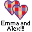 Two overlapping pixelated hearts with red, yellow, and purple checkered patterns on a gray background, accompanied by text elements.