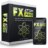 Static pixel art of a dark rectangular device with green and yellow elements, showing 'FX' text and an atomic symbol on its screen.