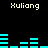 Pixelated cyan bars and four instances of the text 'Xuliang' in beige pixel font on a black background.