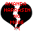 A pixelated black broken heart with red text reading "AMANDA HARRASIN NO MORE" and a small red "XX" at the bottom, displayed on a white background.