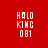 Four identical pixelated text displays on red background with one variant showing a dark circular gradient behind the text.