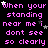 Pixelated text repeats 'When your standing near me i dont see so clearly' in pink on black with scattered white and gray stars.