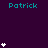 Pixel art displays multiple 'Patrick' text labels with white star-like symbols on a dark purple background, showing varying symbol counts across positions.