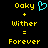 Yellow pixelated text on black background with cyan heart symbol above 'Ooky' in left ; identical text layout in right without heart