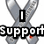 Silver scissors with red accents, a pink neon heart outline, and a pixelated person with brown hair wearing a gray shirt.