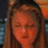 Four of a person with light brown hair showing facial expression changes from squinting to neutral against a blurred background