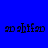Blue background with light blue rectangular blocks and repeated black pixelated text 'ad shifan' in a pattern