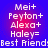 Pixelated text list on blue-to-red gradient background with 'Best Friend:Best Friend' at bottom, repeated in two identical