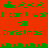 Red background with green pixelated text and icons repeating 'I can't wait till Christmas!!' with reindeer and sleigh symbols.