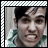 A 5x5 contact sheet of sampled frames from an animated AIM buddy icon showing a person in a teal shirt with short dark hair making various facial expressions against a neutral background.