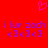 Red background with pink heart symbol above purple text reading "i luv zach" and three <3 symbols repeated twice.