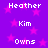 Pixelated text on a purple background with pink stars, displaying names and ownership phrases in white block letters.