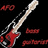 Pixelated red electric guitar with white pickguard and neck, surrounded by scattered red text fragments on black background.