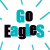 Pixelated graphic with 'GO Eagles - eAGLES' text in teal and black, scattered diagonal lines on white background.