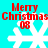 Red 'Merry Christmas 08' text above white snowflakes on cyan background, with visible pixelation and slight variations in snowflake shape across frames.
