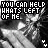 Black-and-white pixelated image with bold text overlay reading "YOU CAN HELP WHATS LEFT OF ME" and abstract grayscale shapes resembling a figure in motion.