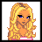 A 4x3 contact sheet of a pixel art animated icon featuring a blonde woman and text variations, with visible frame-to-frame changes in body parts and text.