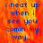 Blue pixelated text reads "i heat up when i see you comin my way..." over a fiery orange-red background with visible flame-like patterns.