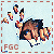 Pixelated cartoon character with brown hair and blue eyes, making a gesture with both hands while surrounded by floating smaller versions of the same figure.