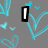 Gray background with cyan heart outlines; black-and-white text 'I LOVE JP!' in bold pixelated font.