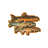 Pixelated fish icon with brown, orange, green, and beige tones, rendered in low-resolution style against a solid gray background.