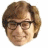 Pixelated image of a person with brown hair and glasses, paired with text reading "daddy wasn't there to take me to the fair" on left and "to change my underwear" on right.