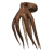 Brown octopus with eight tentacles on white background, head facing right in all frames.