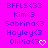 Pixelated text list on bright pink background with names and heart symbols, some names paired with heart icons.