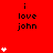 Red background with repeated black text 'i love john' and white heart symbols in various quantities and positions.