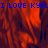 Blue text "I LOVE KYELI" and "I LOVE KYEL" appears over a red-toned abstract background with dark blue accents.