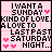 A static contact sheet of five animated frames showing a pixelated text-based icon with pink background and black text reading "I WANT A SUNDAY KIND OF LOVE. A LOVE TO LAST PAST SATURDAY NIGHT..." accompanied by small pink heart symbols.