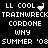 Pixelated text displays repeated phrases on a black background with animated cursor changes.