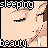Animated contact sheet of a sleeping anime-style character with closed eyes and brown hair, repeated across multiple frames showing subtle animation changes.