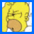 Yellow-haired character with closed eyes and open mouth on left; blue text 'Doh!' on white background right, all within solid blue border.