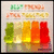 four showing a sequence of color variations for a of five gummy bear icons with text above them