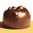 Animated sequence of a chocolate candy with glossy brown coating, showing surface texture changes