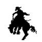 Silhouette of a cowboy riding a bucking horse in four distinct poses, each showing different stages of the ride.