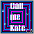 A static contact sheet of two animated frames showing a pixelated icon with concentric squares and text "Call me Kate" in white, blue, pink, black, and gray colors.