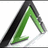 Green and black triangular shape with arrow, green text elements on white background.