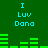 Green background with cyan text "I Luv Dora" and green bar graphs in two , animated to change bar graph patterns