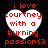 Red text on a black background reads "i love courtney with a burning passion<3" inside a white heart shape.