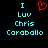 Pixelated text and a heart symbol on a black background, with cyan text and a red heart.