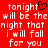 Red background with white pixelated text reading 'tonight will be the night that i will fall for you' and a black pixelated heart symbol above the 'tonight' text.