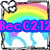 A pixelated rainbow arches over a white cloud-like shape with blue accents, overlaid with text elements including "BecC212" and "rules" in distinct colors.